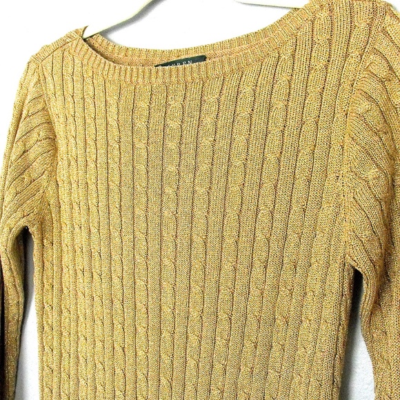 Ralph Lauren Sweaters - NWOT! Ralph Lauren Gold Metallic Sweater